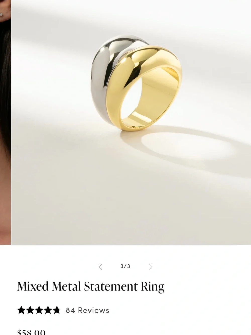 Uncommon James Polished Silver Double Dome Ring